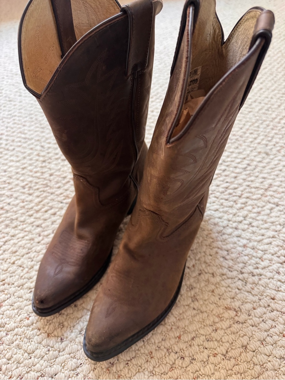 Vintage Durango Chocolate Brown Leather Western Cowboy Boots
